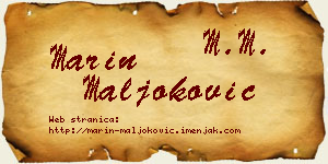 Marin Maljoković vizit kartica